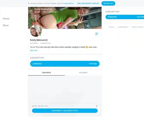 A Review Screenshot of Emily Belmont OnlyFans