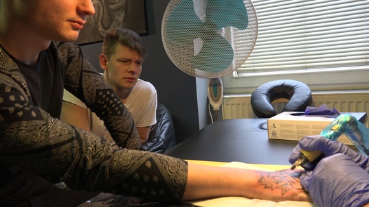 4. Download full pics of Tattoo Shop Gangbang – Tough Guy’s Hairy Hole Gets Jackhammered from czechgaycouples.com