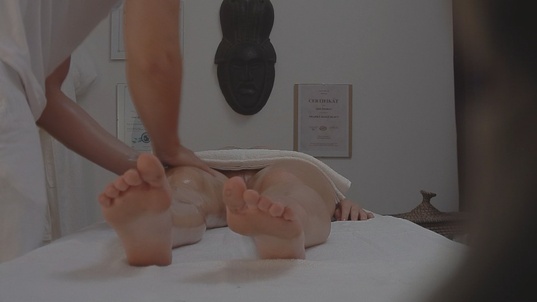 8. Download full pics of Brunette Hottie Gets Wrecked on the Table from czechmassage.com