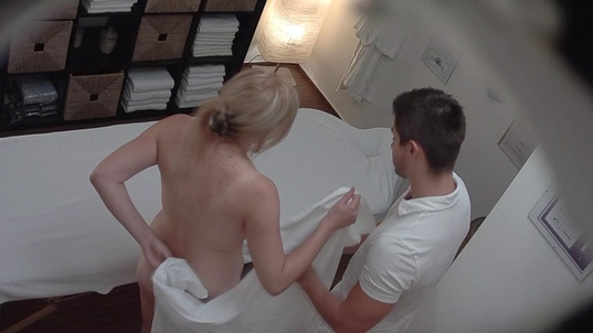 3. Download full pics of Big-Titted Blonde Takes Cock Hard During Massage from czechmassage.com