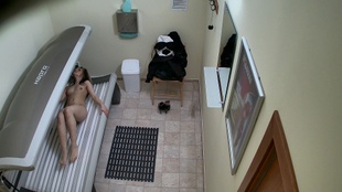 2. Download full pics of Blonde with No Shame Spreads Wide in Solarium from czechsolarium.com