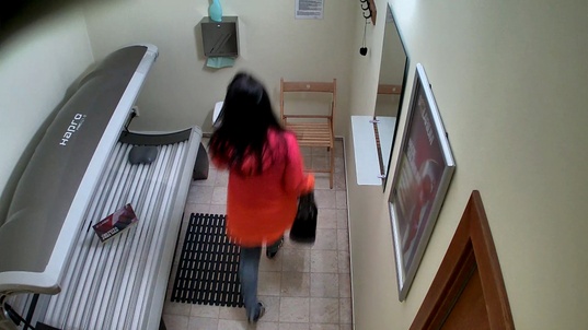 1. Download full pics of Busty Dark-Haired Girl Strips for the Cameras from czechsolarium.com