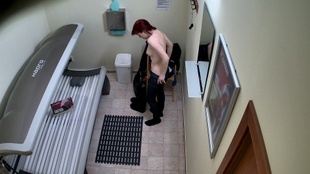 2. Download full pics of Blonde Teases Cameras in Solarium from czechsolarium.com