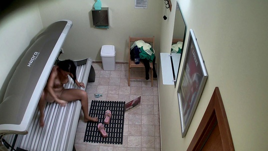 6. Download full pics of Silicone Brunette Bares All in Solarium from czechsolarium.com