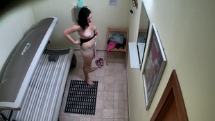 6. Download full pics of Brunette Slut Visits Solarium for Round 2 from czechsolarium.com