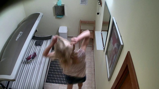 1. Download full pics of Slim Blonde’s Hot Solarium Session from czechsolarium.com