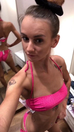 2. Download full pics of Slim Tease in the Changing Room – Skinny Slut Undresses from lifepornstories.com