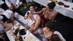 5. Download full pics of Anna Covers Hairy Waitress in all Her Fluids from perversefamily.com