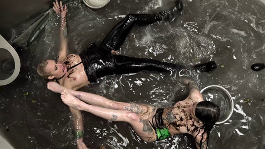 12. Download full pics of Double Sided Fun in Slime from powerfetish.com